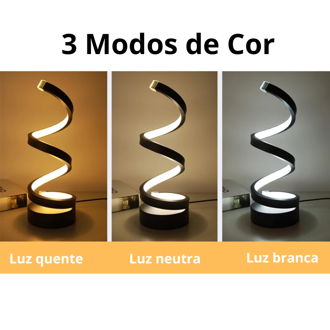 Luminária de Mesa Espiral Minimalista