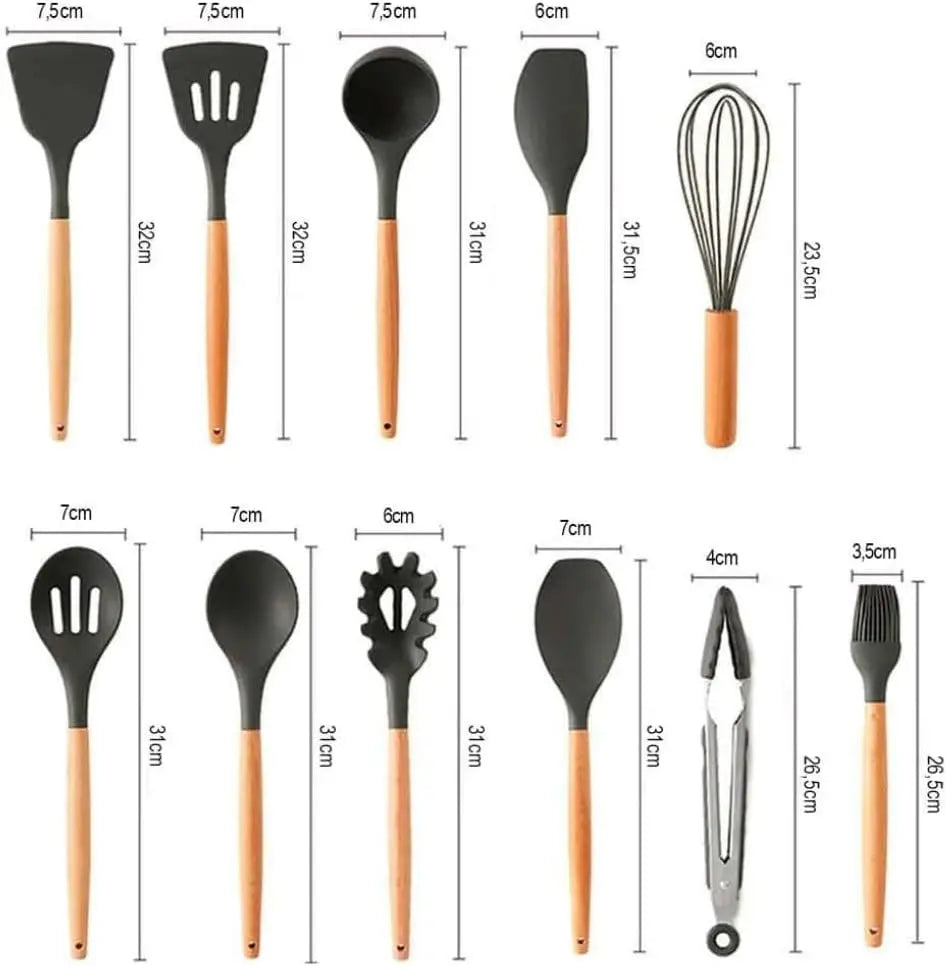 Conjunto de 12 Peças de Utensílios de Cozinha